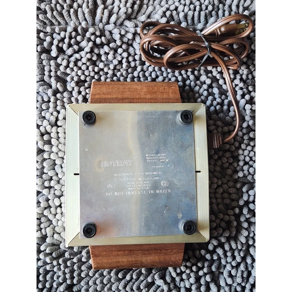 Vintage Salton H-100 Hotray Automatic Food Warmer Wood handles 6